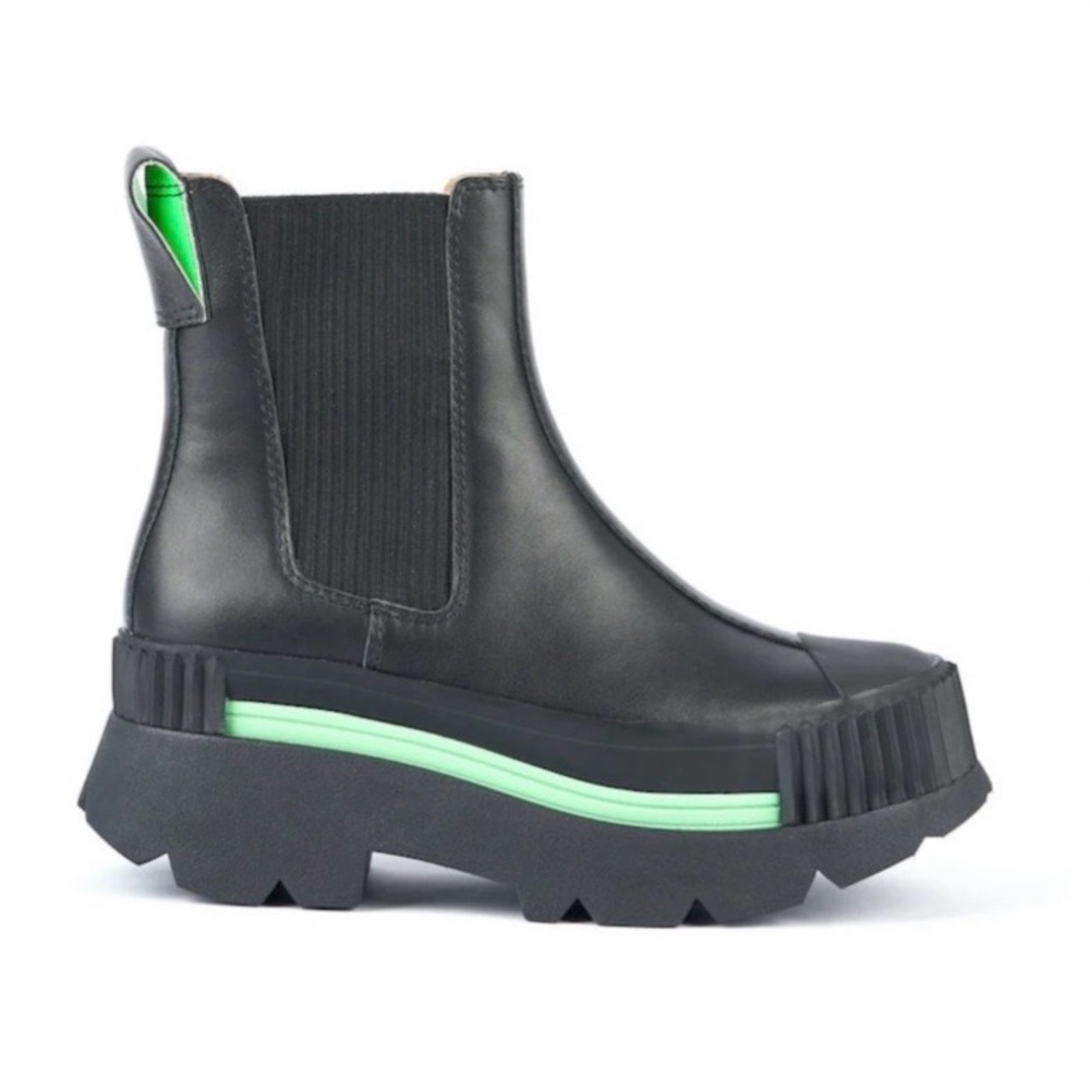 Stylish Black and Green Ankle Boots